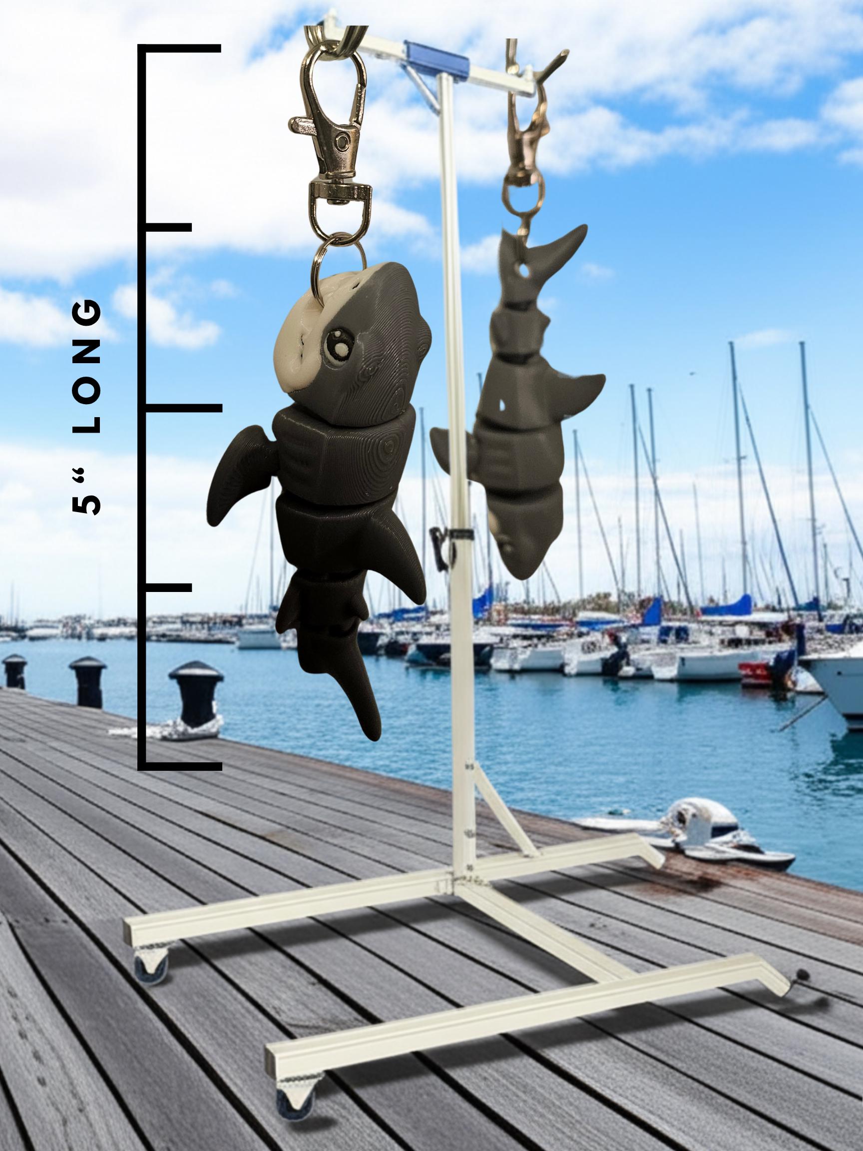 Articulating Shark Fidget | Toy Desk Buddy Keychain Options | United States Made | Fun Interactive Design