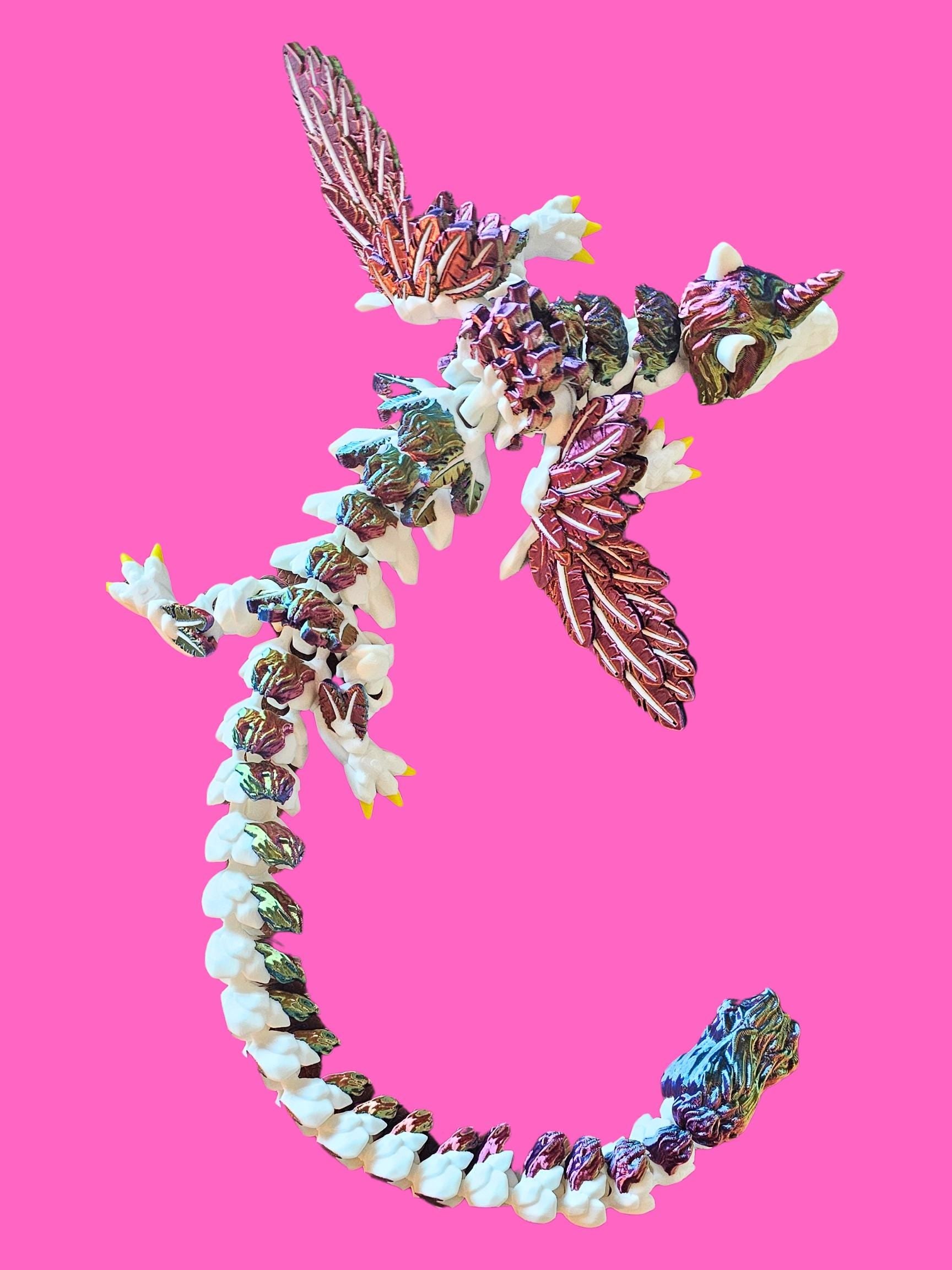 Alicorn Dragon 21.5" | 3D Printed | Multi-color | Articulated