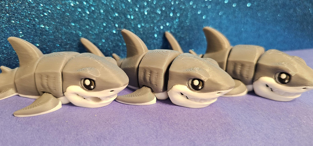 Articulating Shark Fidget | Toy Desk Buddy Keychain Options | United States Made | Fun Interactive Design