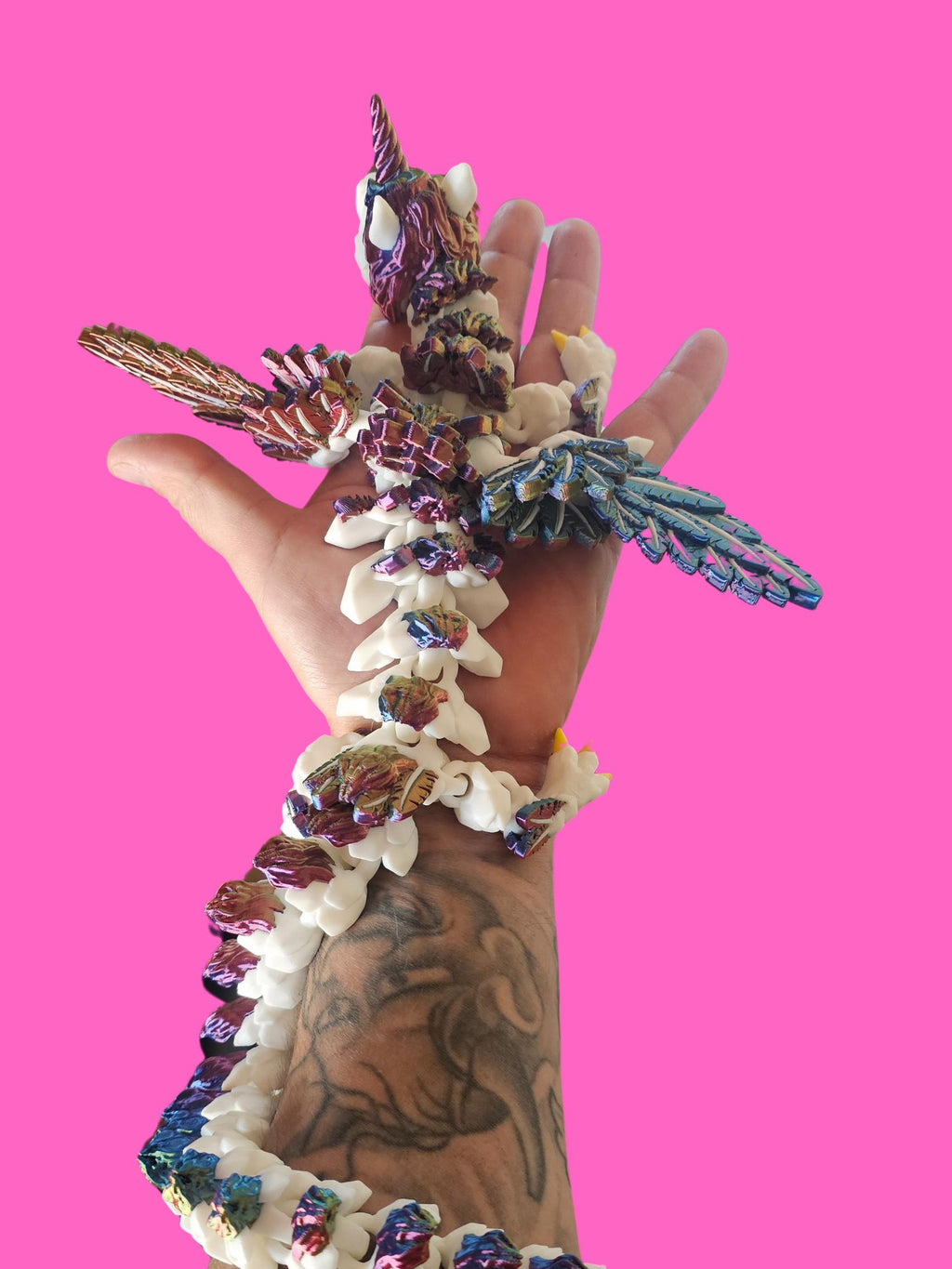 Alicorn Dragon 21.5" | 3D Printed | Multi-color | Articulated