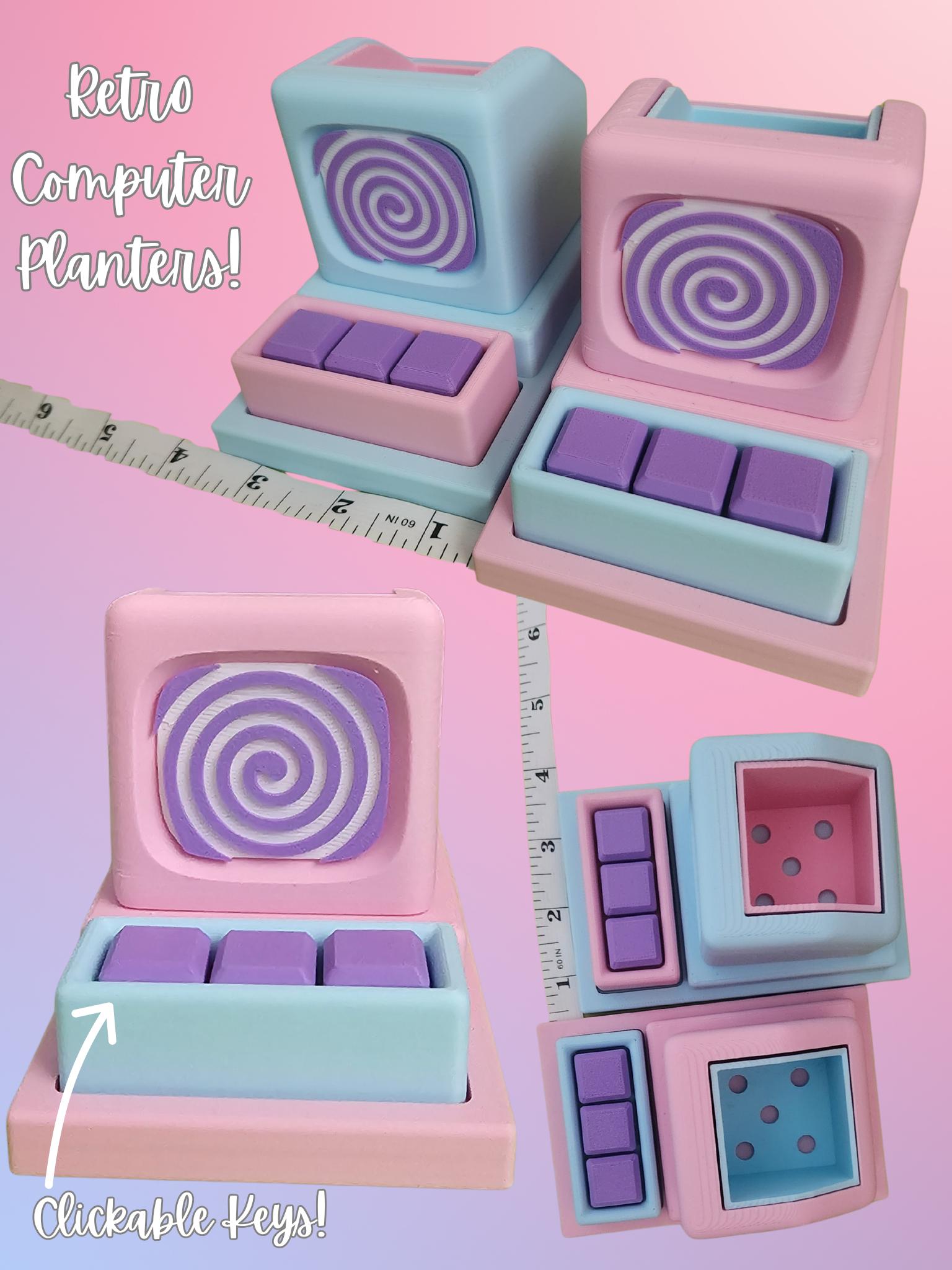 Retro Computer Planter with Clicky Keys!