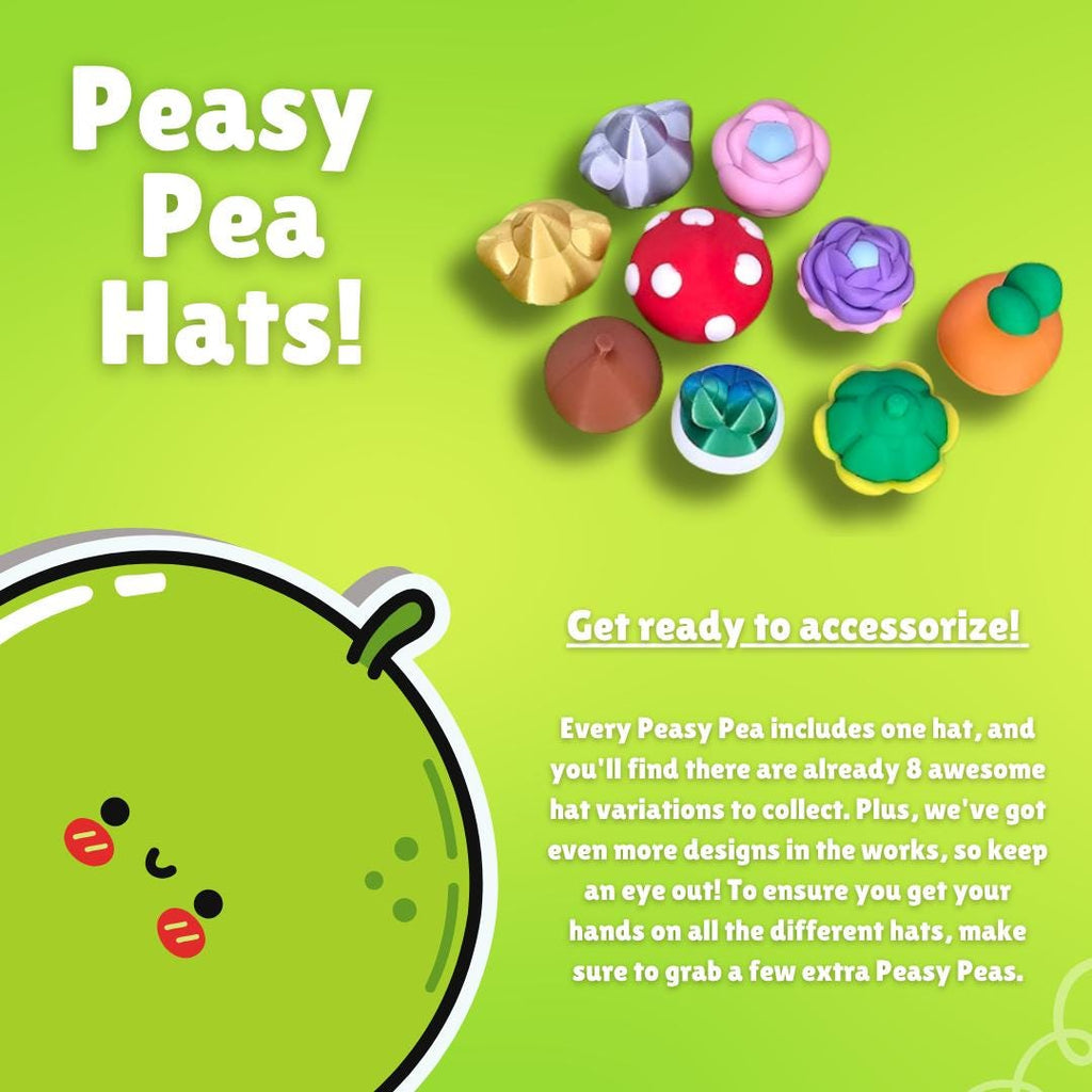 Peasy Peas: Your New Favorite Friends! (Single Pea + Hat)