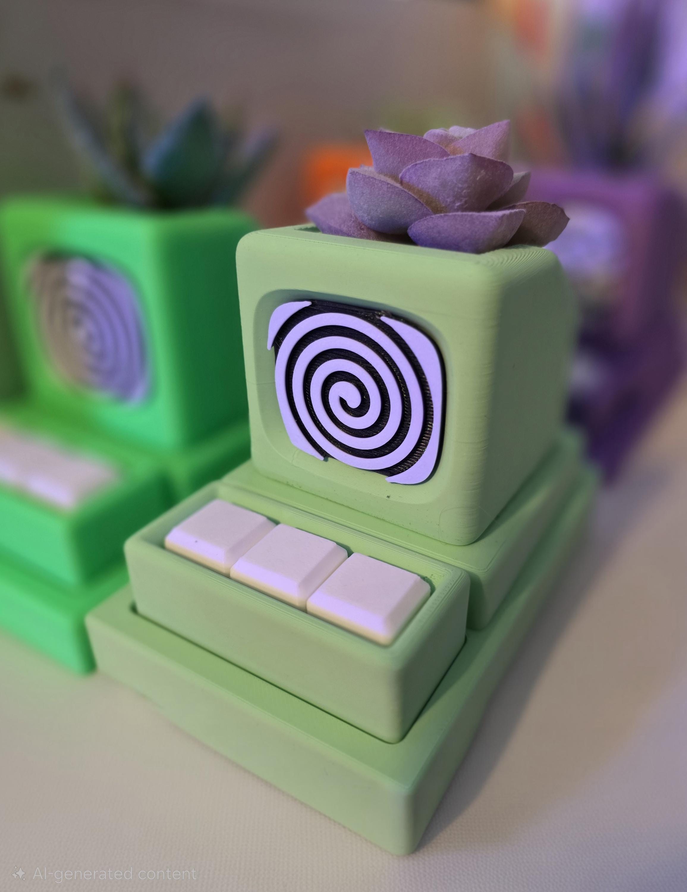 Retro Computer Planter with Clicky Keys!