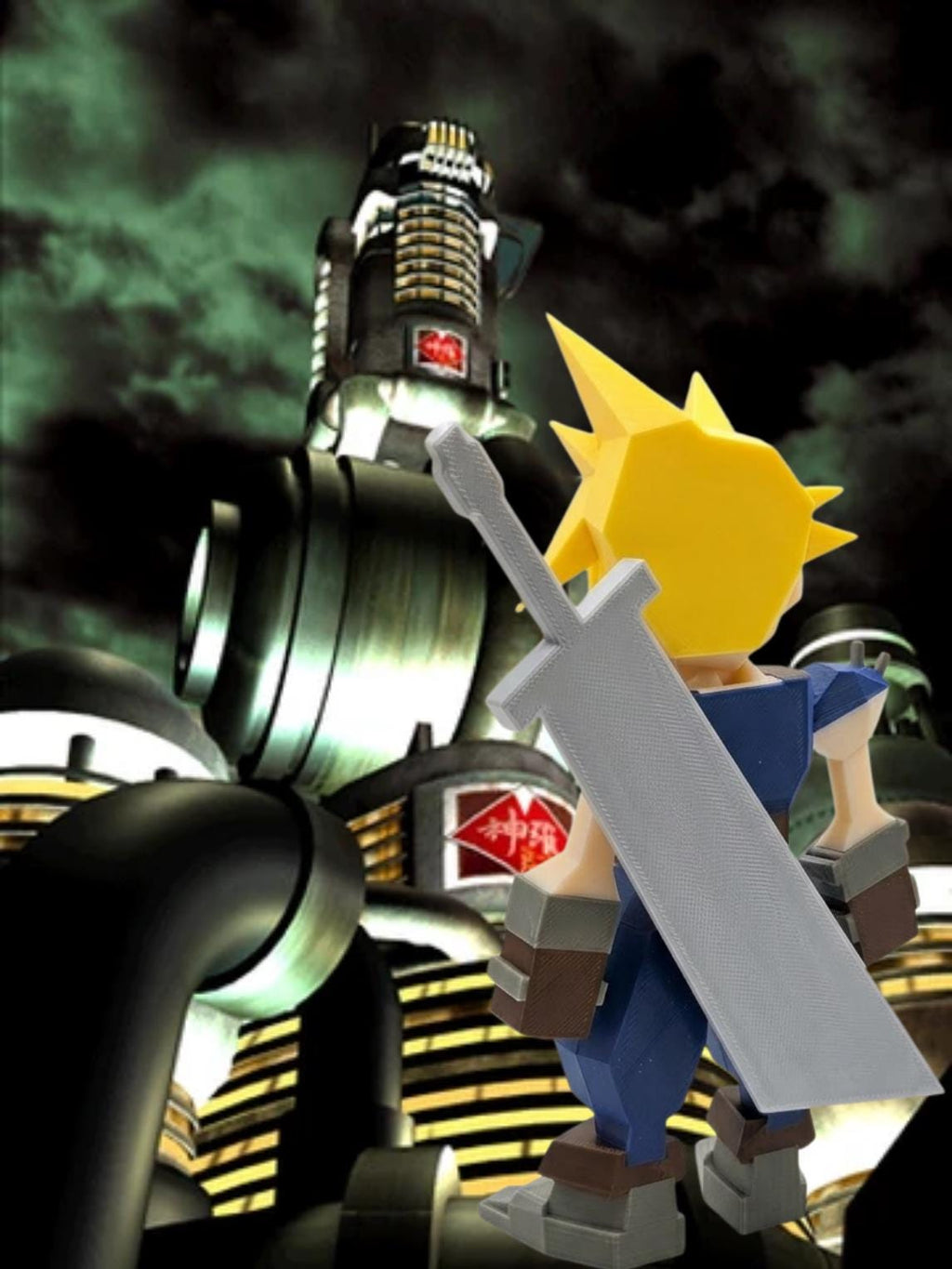 Cloud Strife PS1 3d print