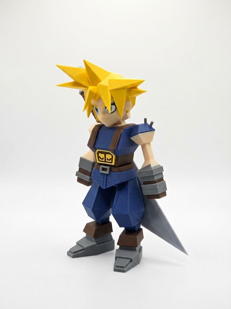 Cloud Strife PS1 3d print