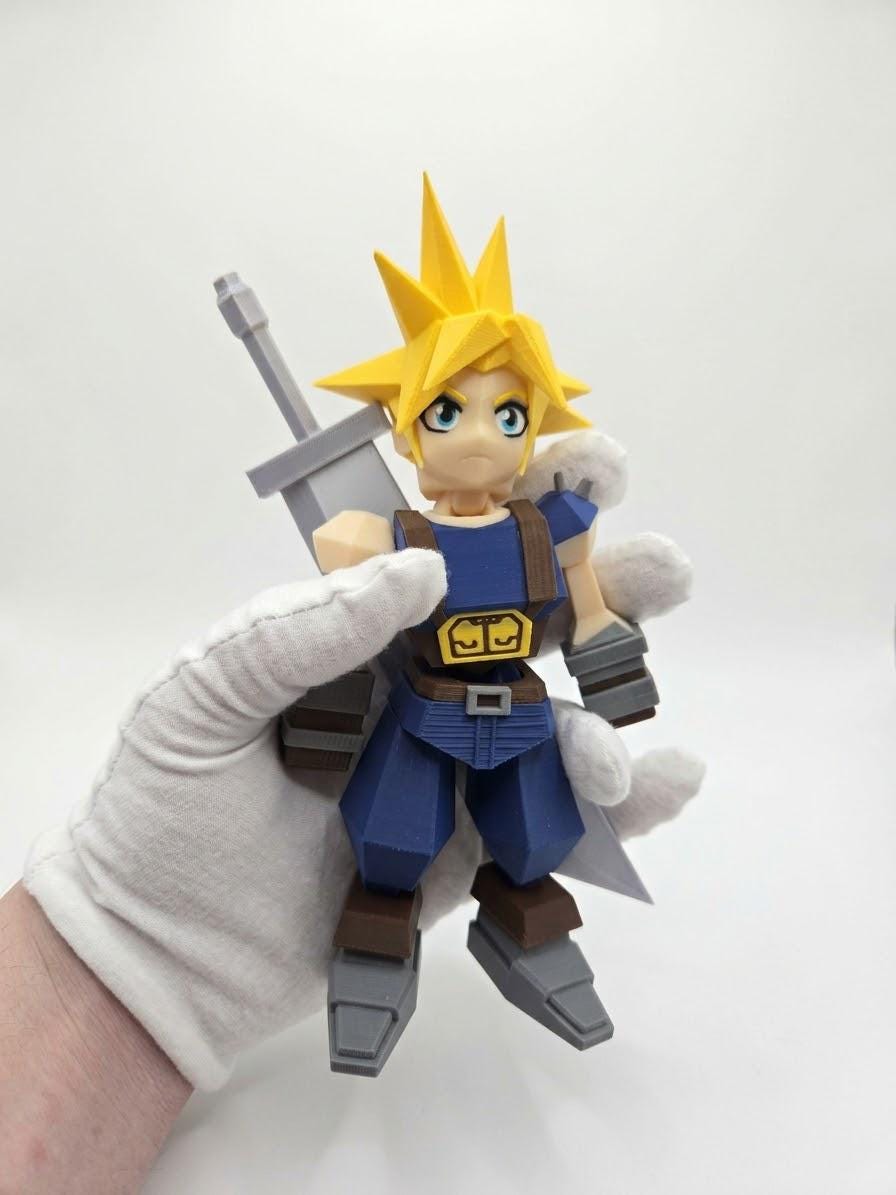 Cloud Strife PS1 3d print