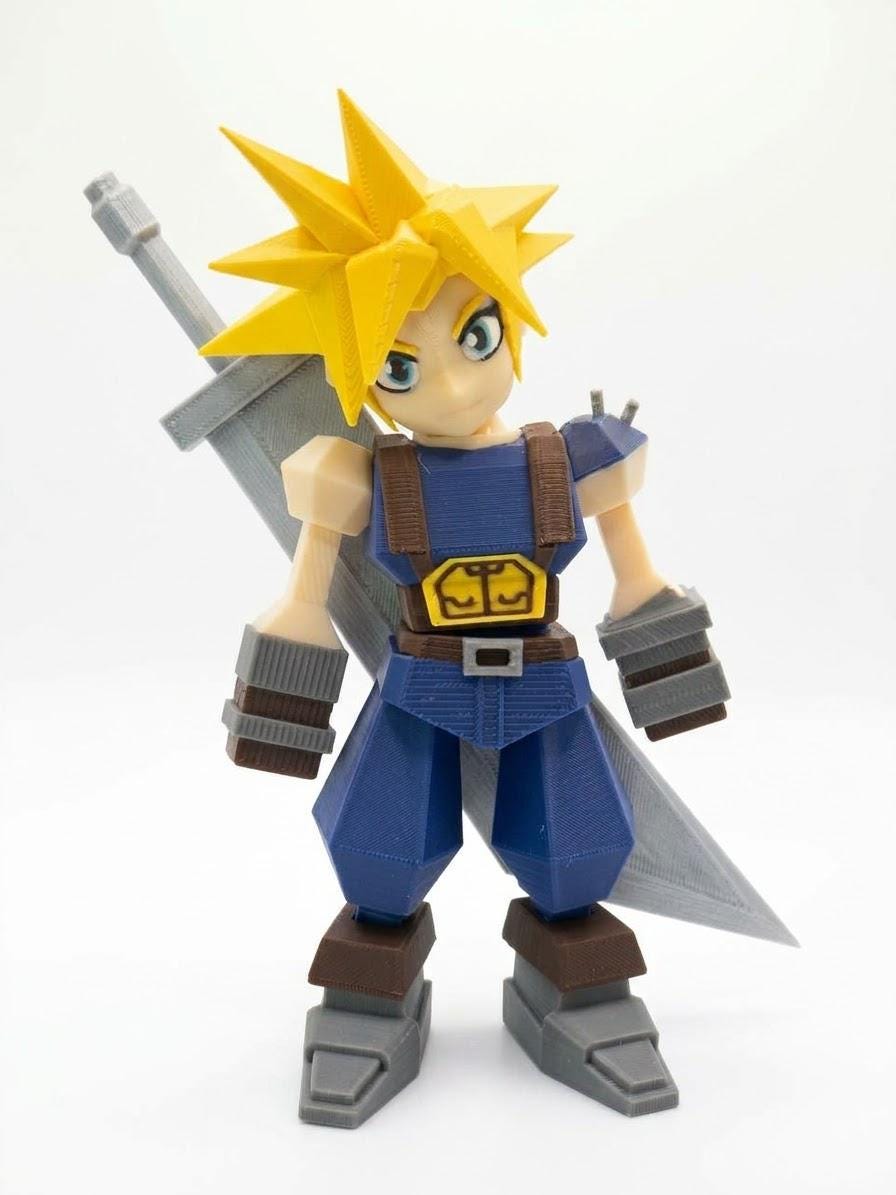 Cloud Strife PS1 3d print