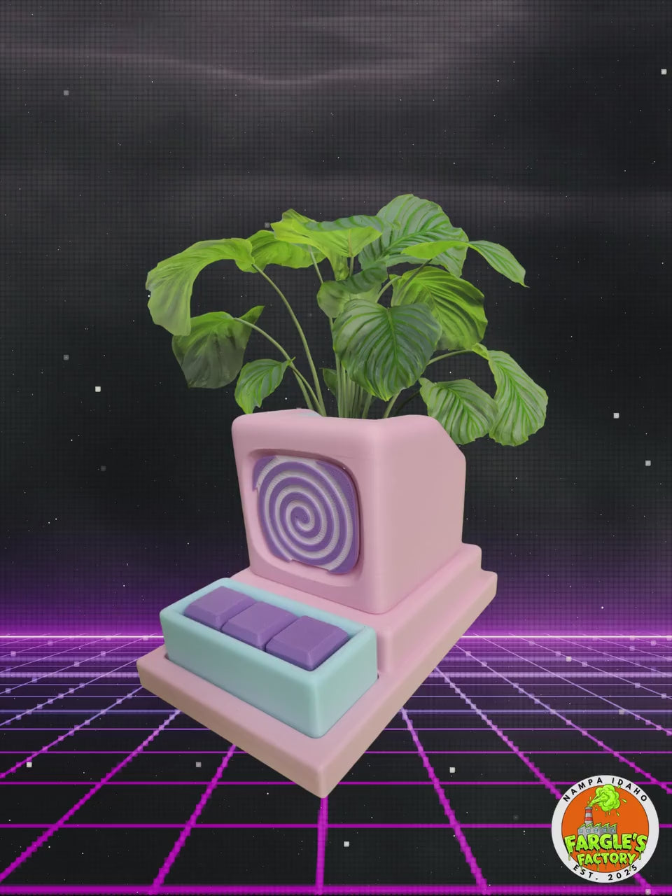Retro Computer Planter with Clicky Keys!